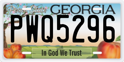 GA license plate PWQ5296