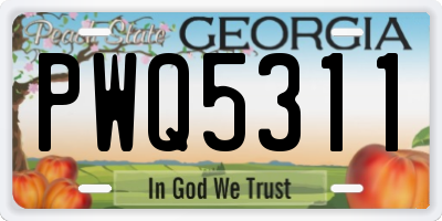 GA license plate PWQ5311