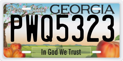 GA license plate PWQ5323