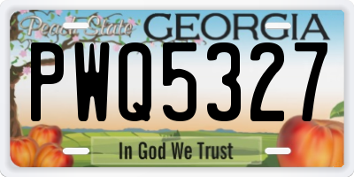 GA license plate PWQ5327