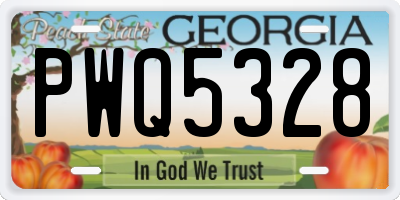 GA license plate PWQ5328