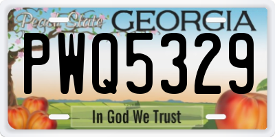 GA license plate PWQ5329