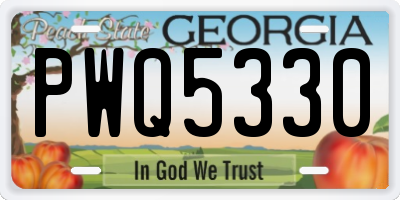 GA license plate PWQ5330