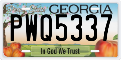 GA license plate PWQ5337