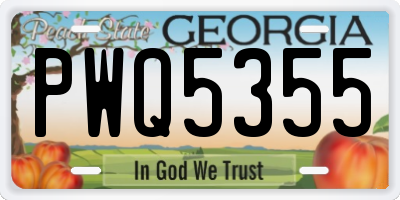 GA license plate PWQ5355