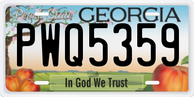 GA license plate PWQ5359