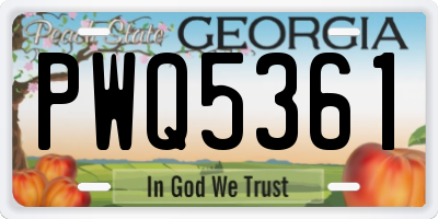 GA license plate PWQ5361