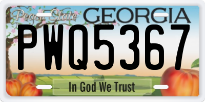 GA license plate PWQ5367