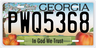 GA license plate PWQ5368
