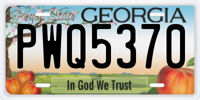 GA license plate PWQ5370