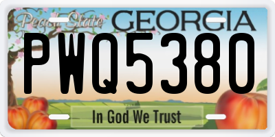 GA license plate PWQ5380