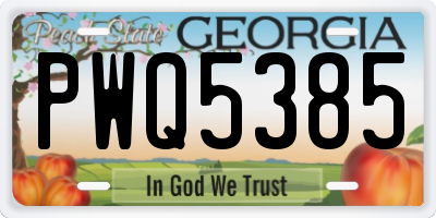 GA license plate PWQ5385