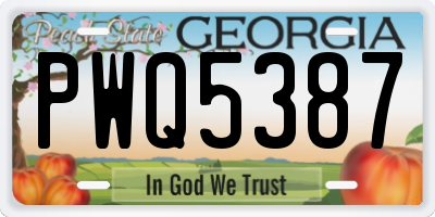 GA license plate PWQ5387