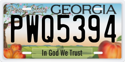 GA license plate PWQ5394