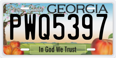 GA license plate PWQ5397