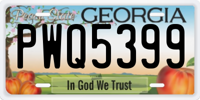 GA license plate PWQ5399
