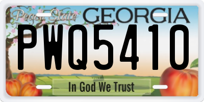 GA license plate PWQ5410