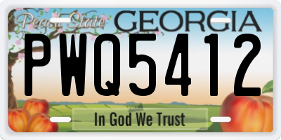 GA license plate PWQ5412