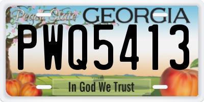 GA license plate PWQ5413