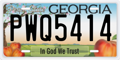 GA license plate PWQ5414