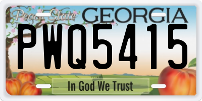 GA license plate PWQ5415