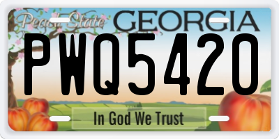 GA license plate PWQ5420