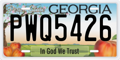 GA license plate PWQ5426