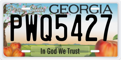 GA license plate PWQ5427