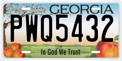 GA license plate PWQ5432