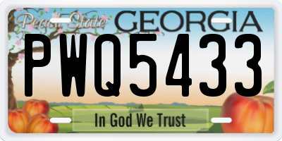 GA license plate PWQ5433