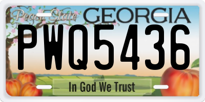 GA license plate PWQ5436