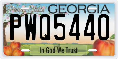 GA license plate PWQ5440