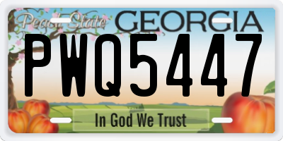 GA license plate PWQ5447