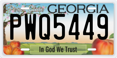 GA license plate PWQ5449