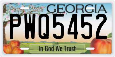 GA license plate PWQ5452