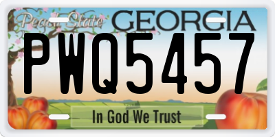 GA license plate PWQ5457