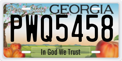 GA license plate PWQ5458