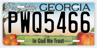 GA license plate PWQ5466