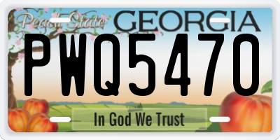 GA license plate PWQ5470