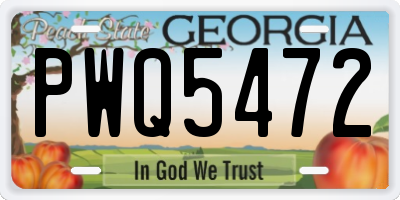GA license plate PWQ5472
