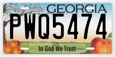 GA license plate PWQ5474