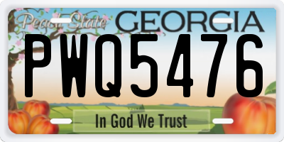 GA license plate PWQ5476