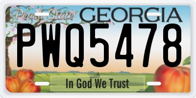 GA license plate PWQ5478