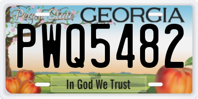 GA license plate PWQ5482