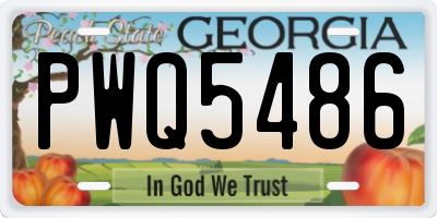 GA license plate PWQ5486