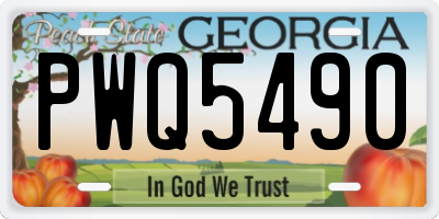 GA license plate PWQ5490