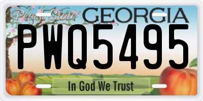 GA license plate PWQ5495