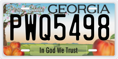 GA license plate PWQ5498