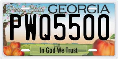 GA license plate PWQ5500