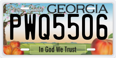 GA license plate PWQ5506